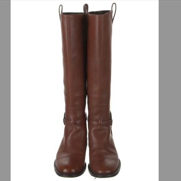 Gucci Interlocking G Logo Leather Riding Boots Sz7 with dustbag - Picture 3 of 12